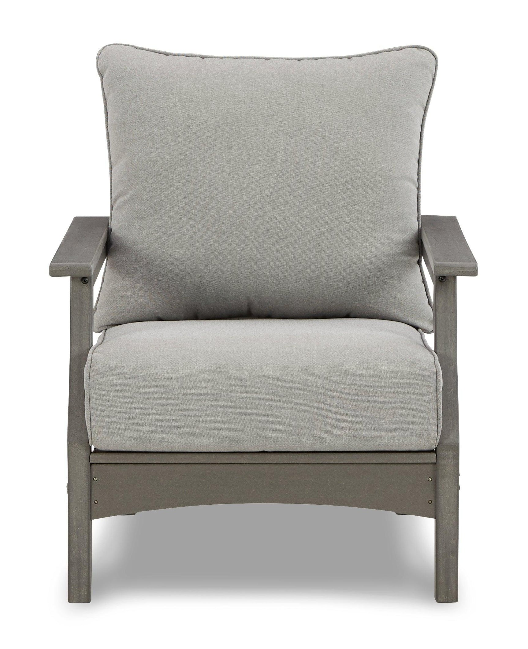 Visola Gray Outdoor Sofa And Loveseat With 2 Lounge Chairs And End Table - Ella Furniture