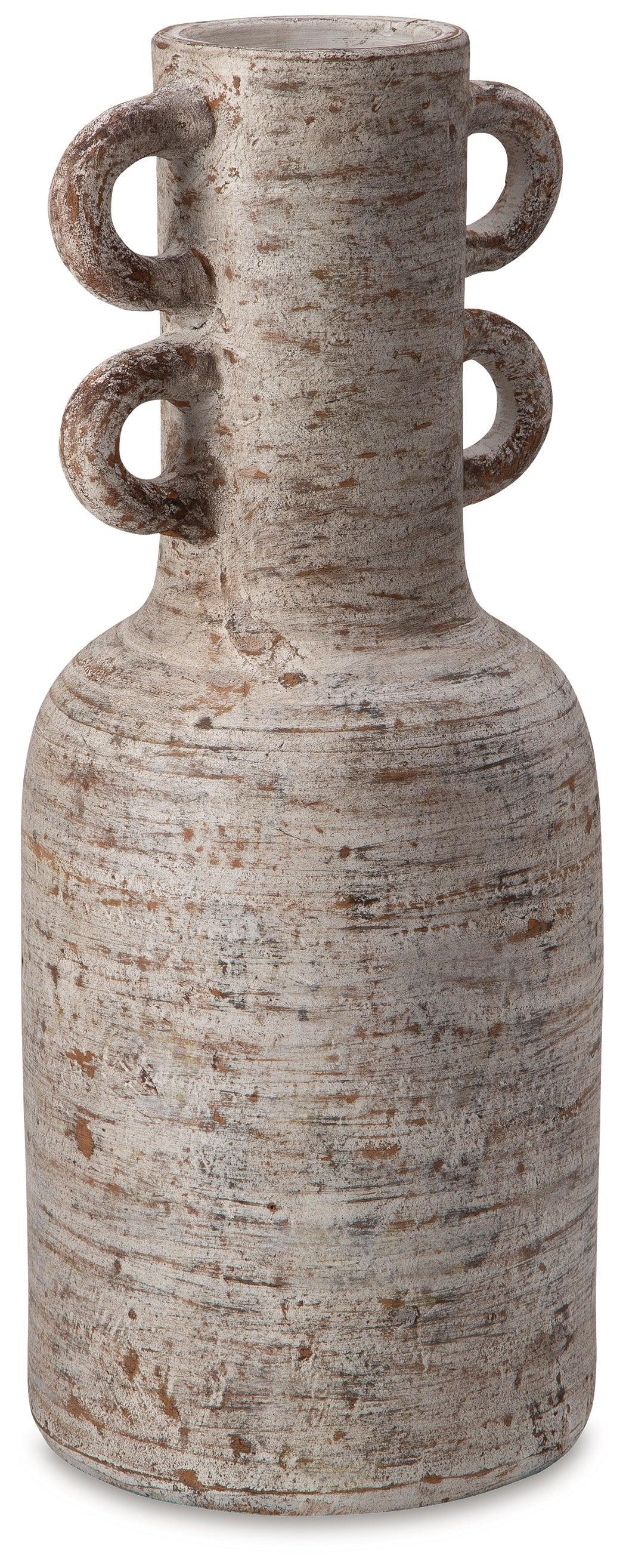 Wellbridge Distressed White Vase - Ella Furniture