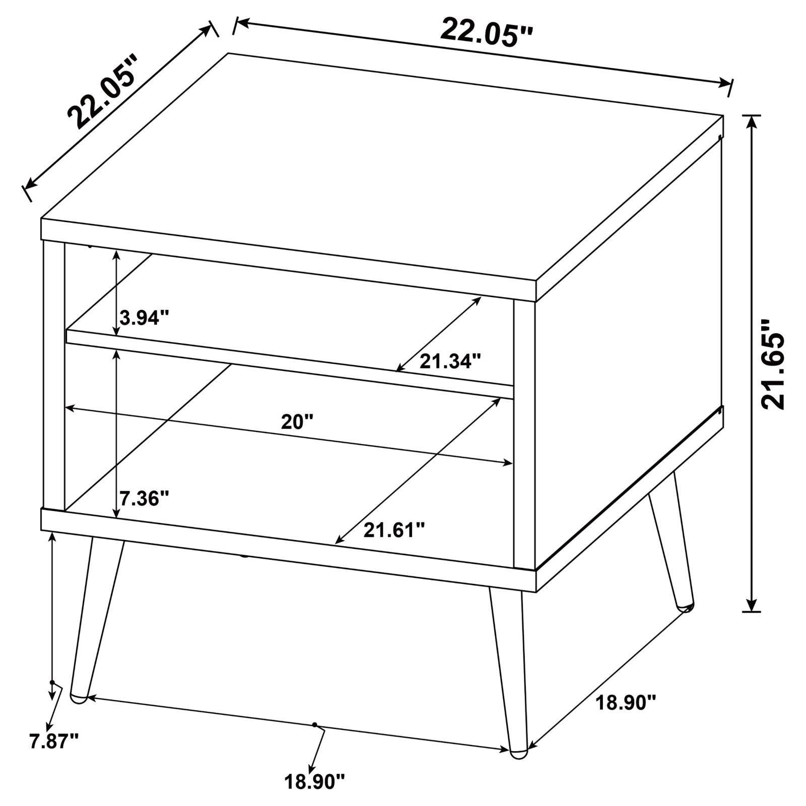 Welsh Square Engineered Wood End Table With Shelf Antique Pine And Grey 701037 - Ella Furniture
