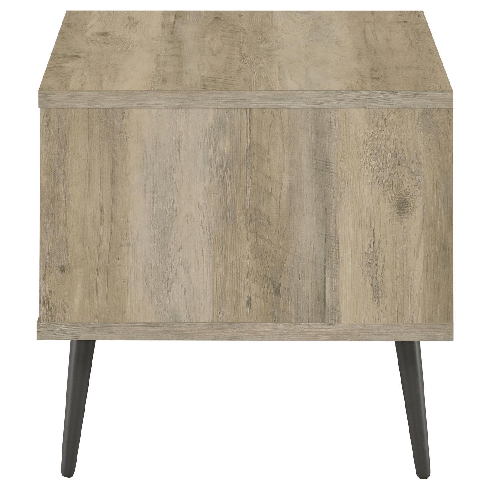 Welsh Square Engineered Wood End Table With Shelf Antique Pine And Grey 701037 - Ella Furniture