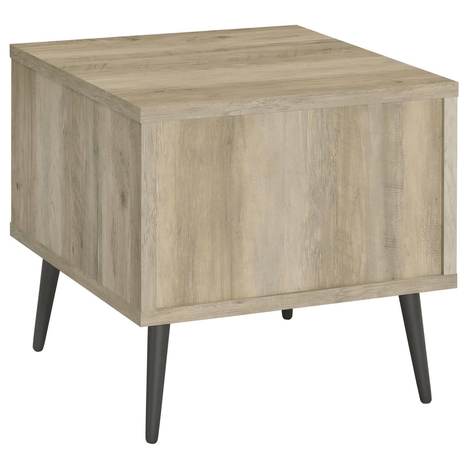 Welsh Square Engineered Wood End Table With Shelf Antique Pine And Grey 701037 - Ella Furniture