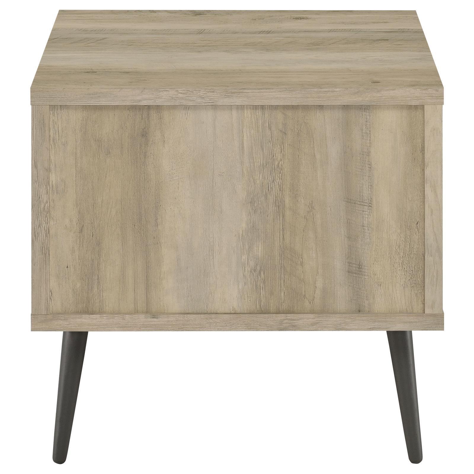 Welsh Square Engineered Wood End Table With Shelf Antique Pine And Grey 701037 - Ella Furniture