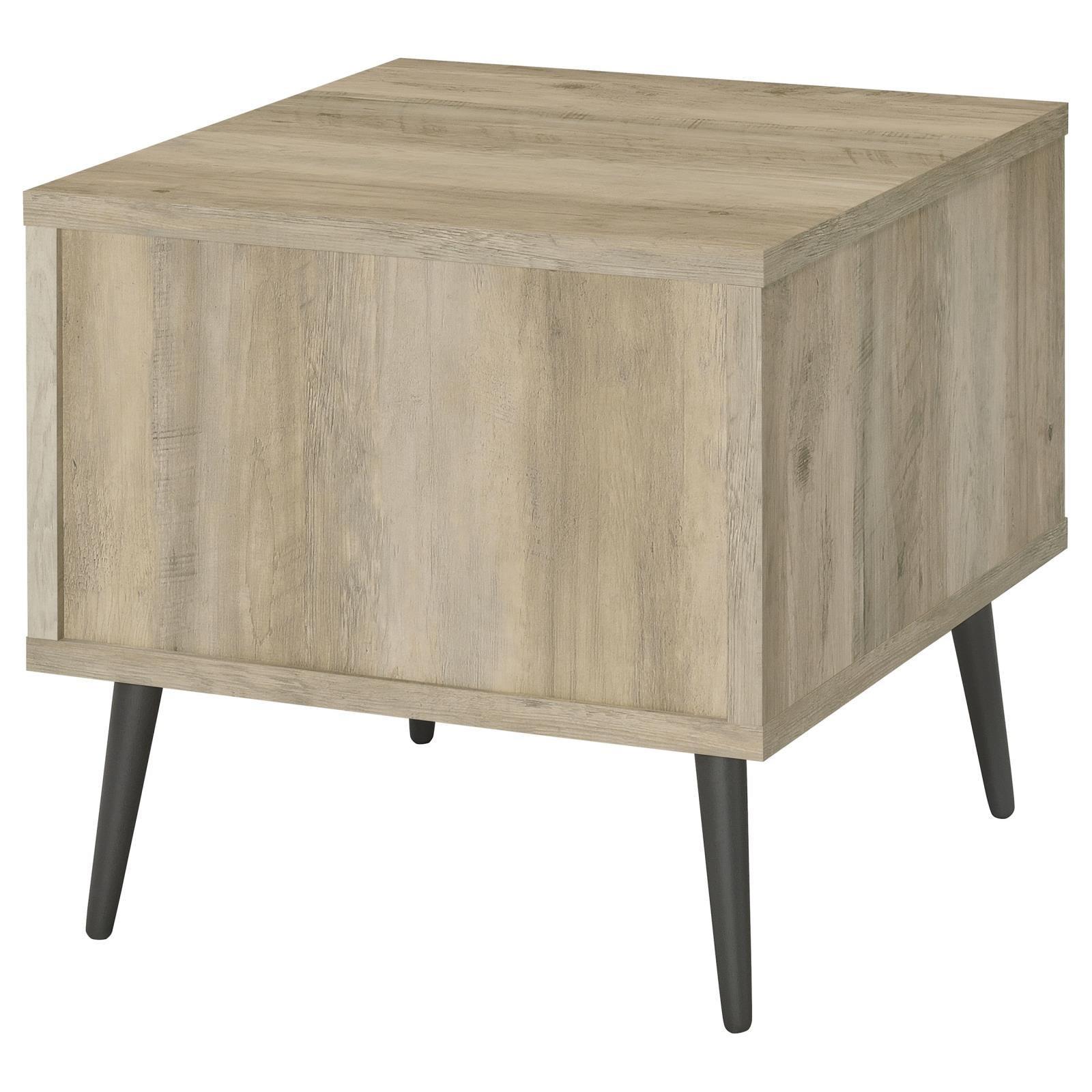 Welsh Square Engineered Wood End Table With Shelf Antique Pine And Grey 701037 - Ella Furniture