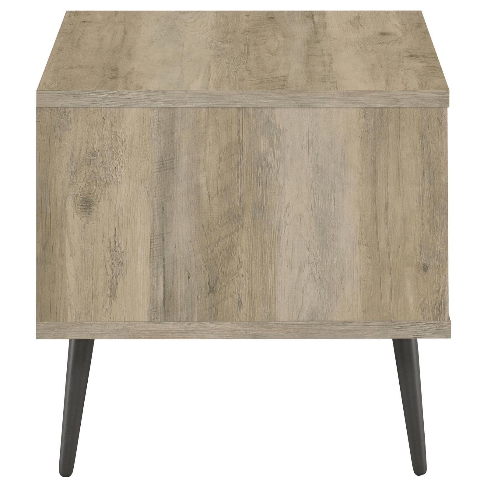 Welsh Square Engineered Wood End Table With Shelf Antique Pine And Grey 701037 - Ella Furniture
