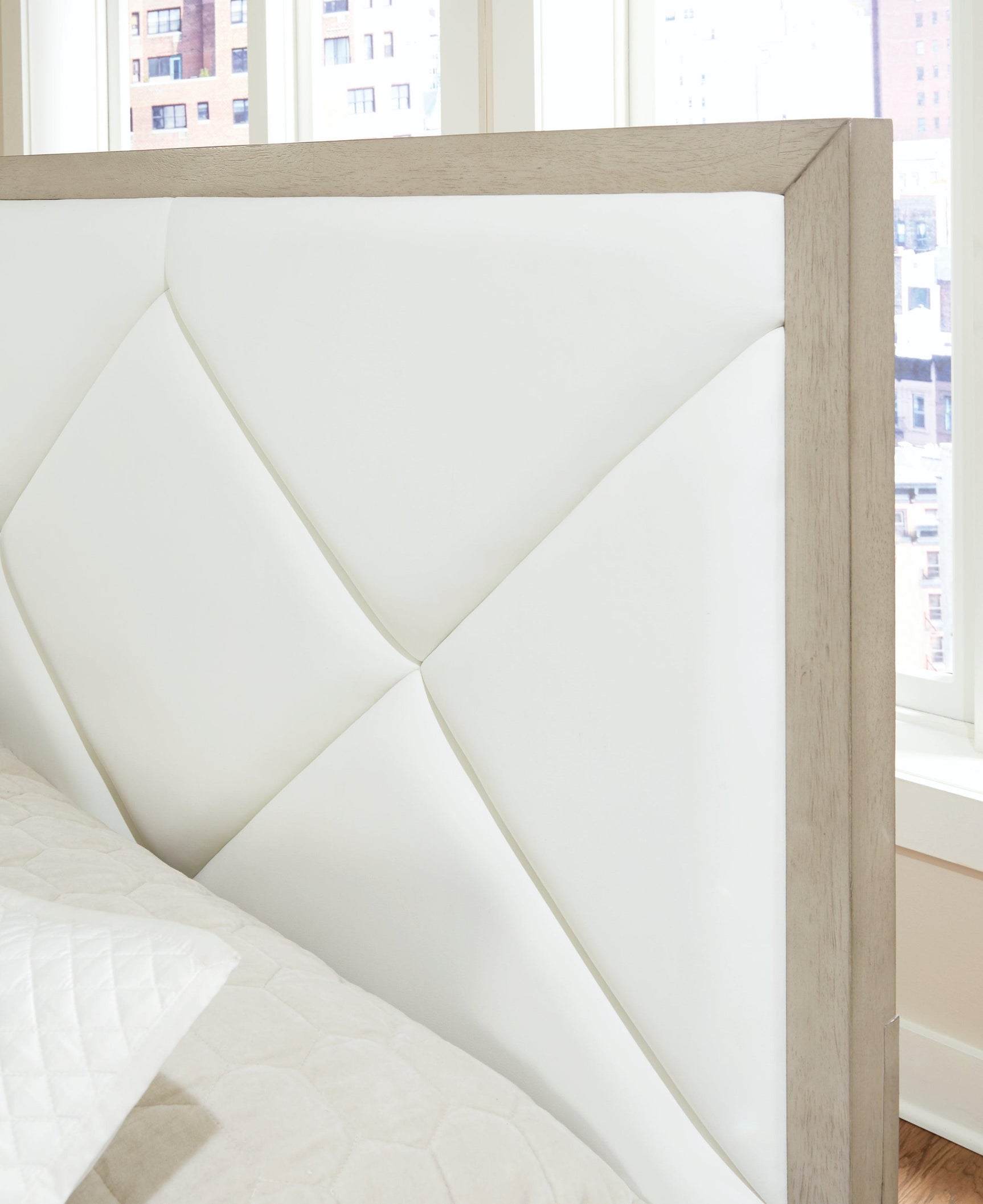 Wendora Bisque/white Upholstered Panel Bedroom Set - Ella Furniture