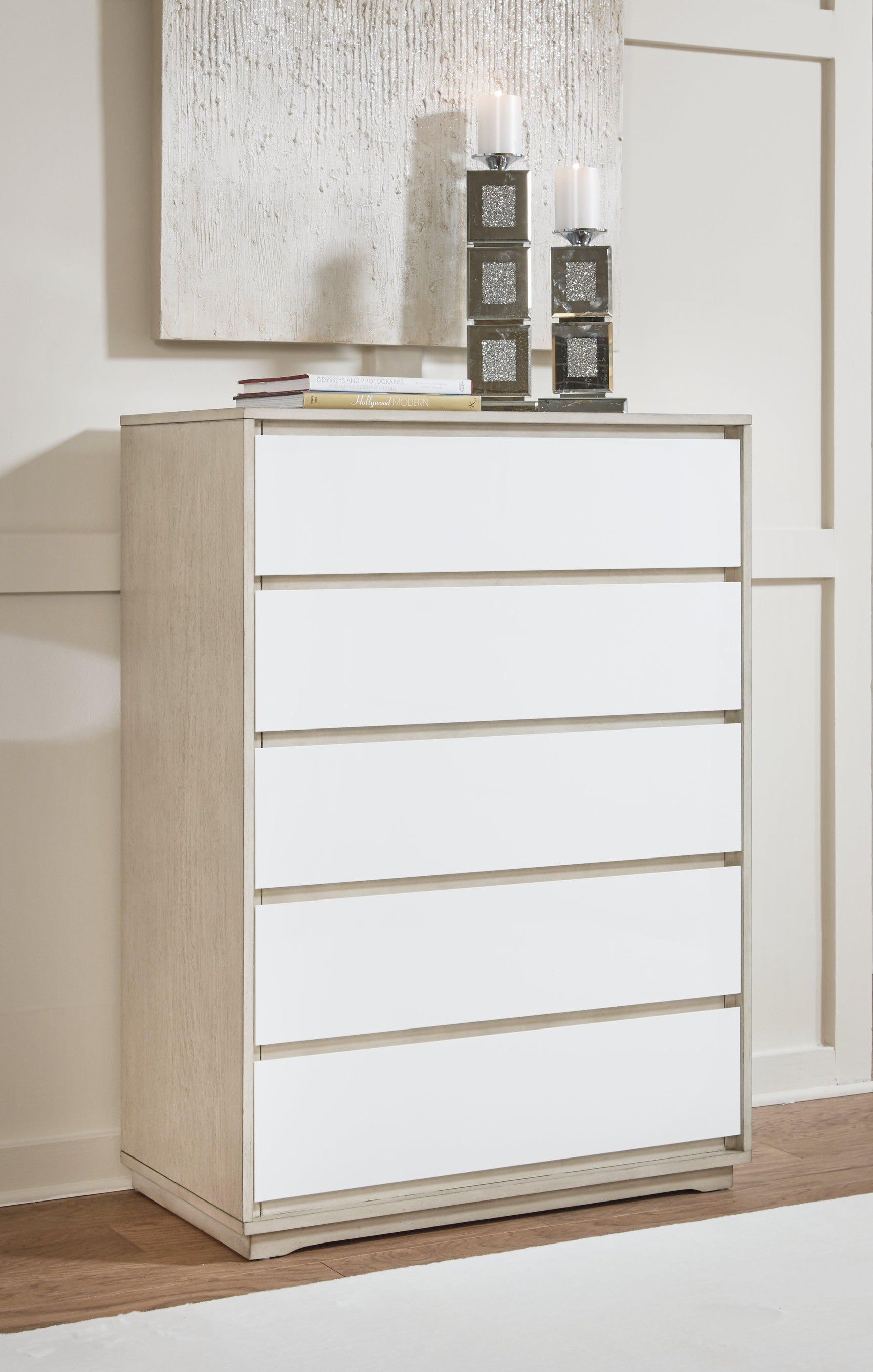 Wendora Bisque/white Upholstered Panel Bedroom Set - Ella Furniture