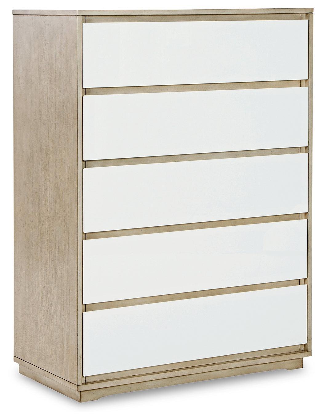 Wendora Bisque/white Upholstered Panel Bedroom Set - Ella Furniture