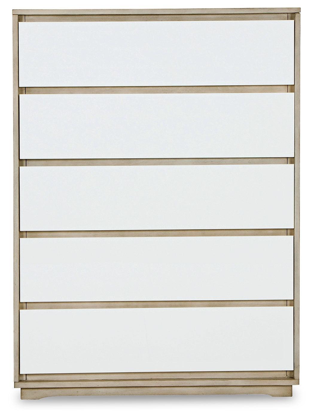Wendora Bisque/white Upholstered Panel Bedroom Set - Ella Furniture