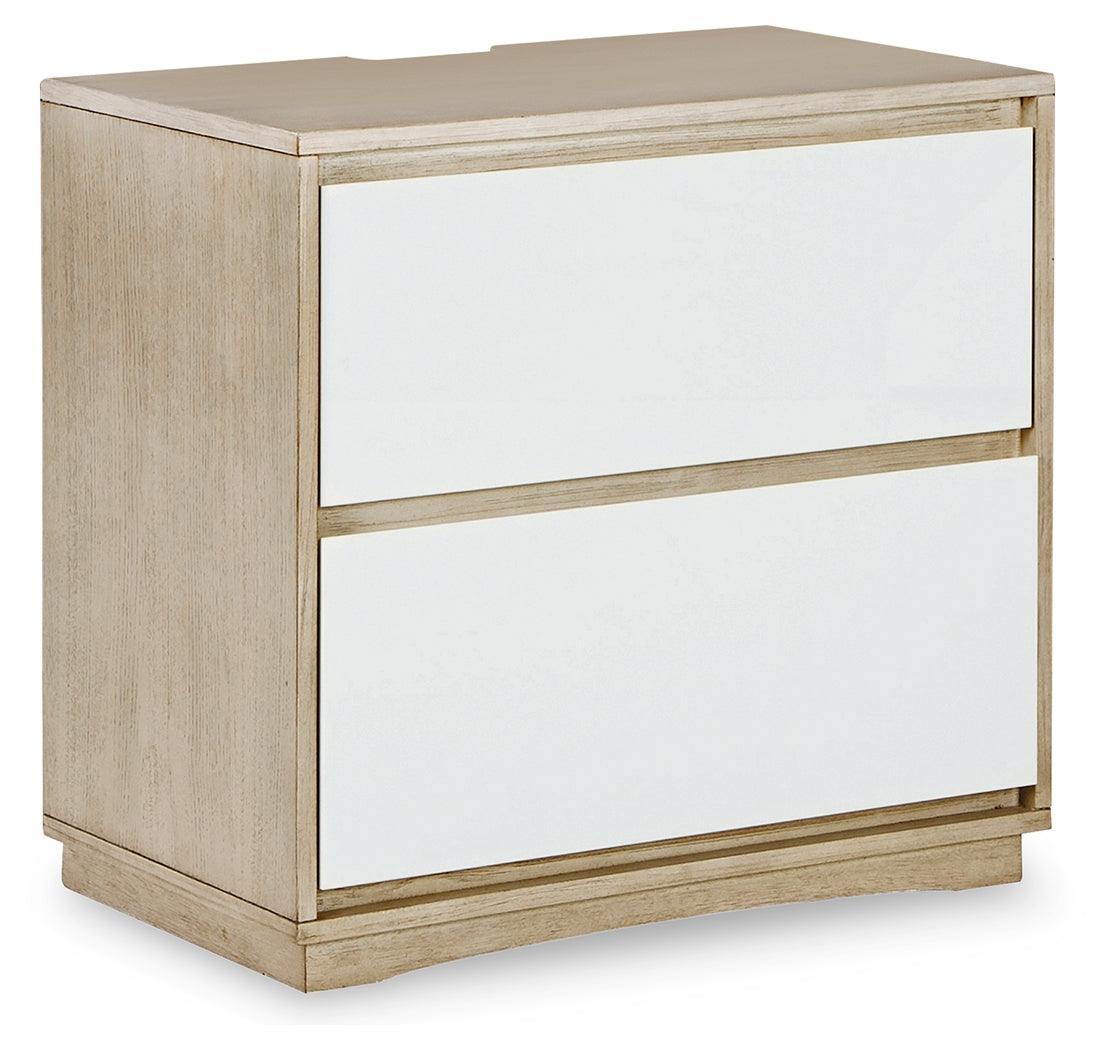 Wendora Bisque/white Upholstered Panel Bedroom Set - Ella Furniture