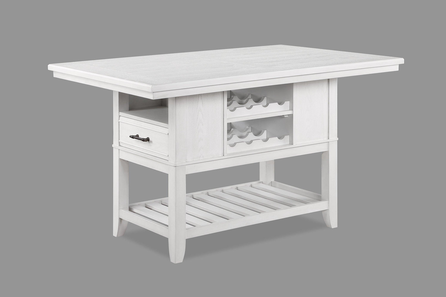Wendy White Farmhouse Modern Wood And Veneers Rectangular Counter Height - Ella Furniture