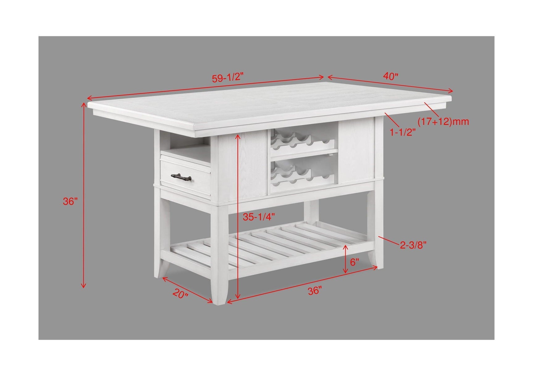 Wendy White Farmhouse Modern Wood And Veneers Rectangular Counter Height - Ella Furniture
