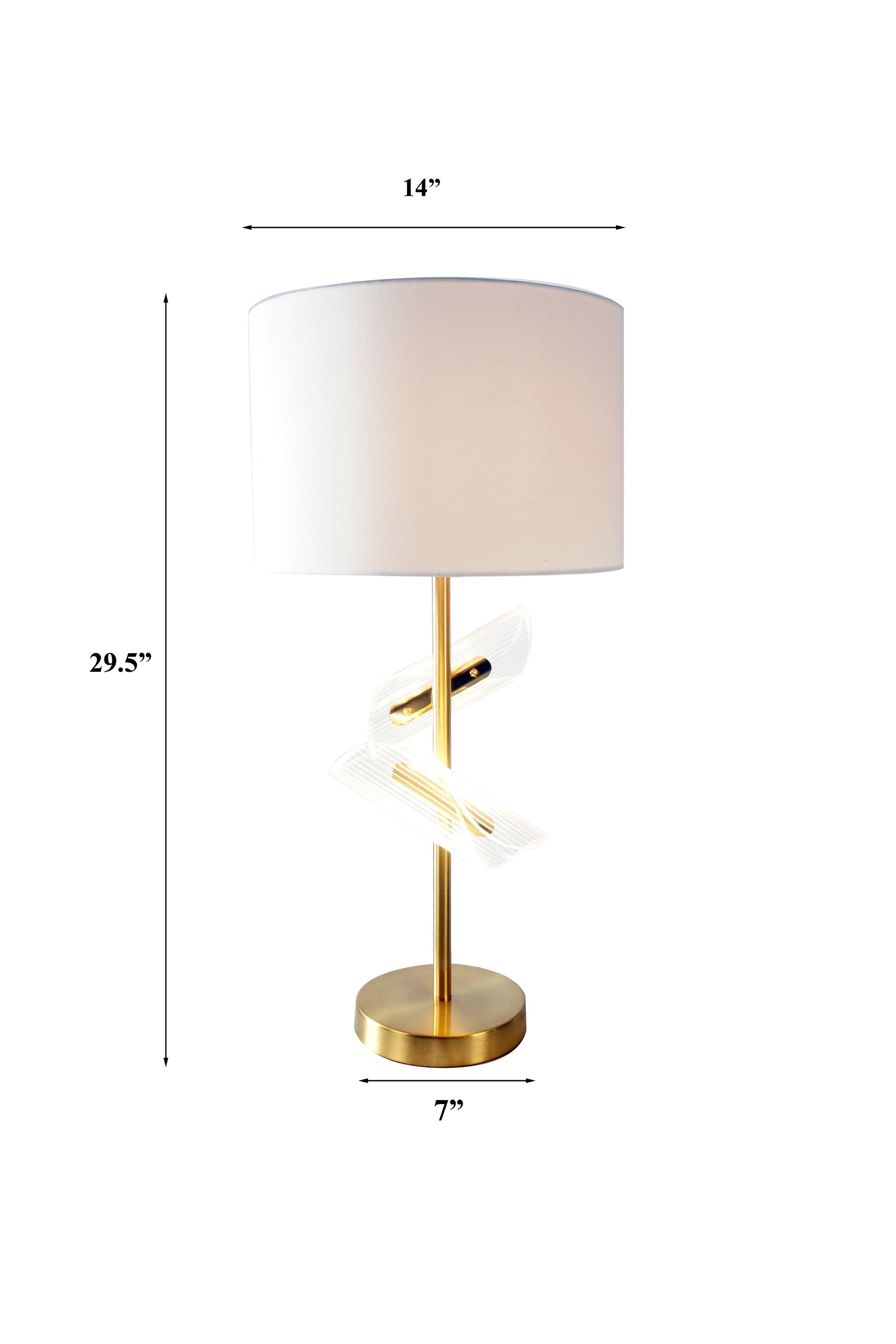 White/Gold Metal Modern Textured Ceramic Frame Table Lamp - Ella Furniture