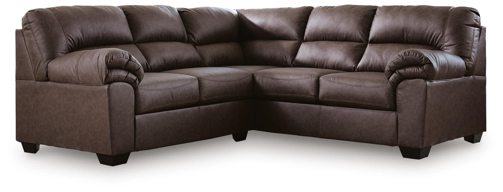 WillowBend Umber Faux Leather 2-Piece Sectional view 2