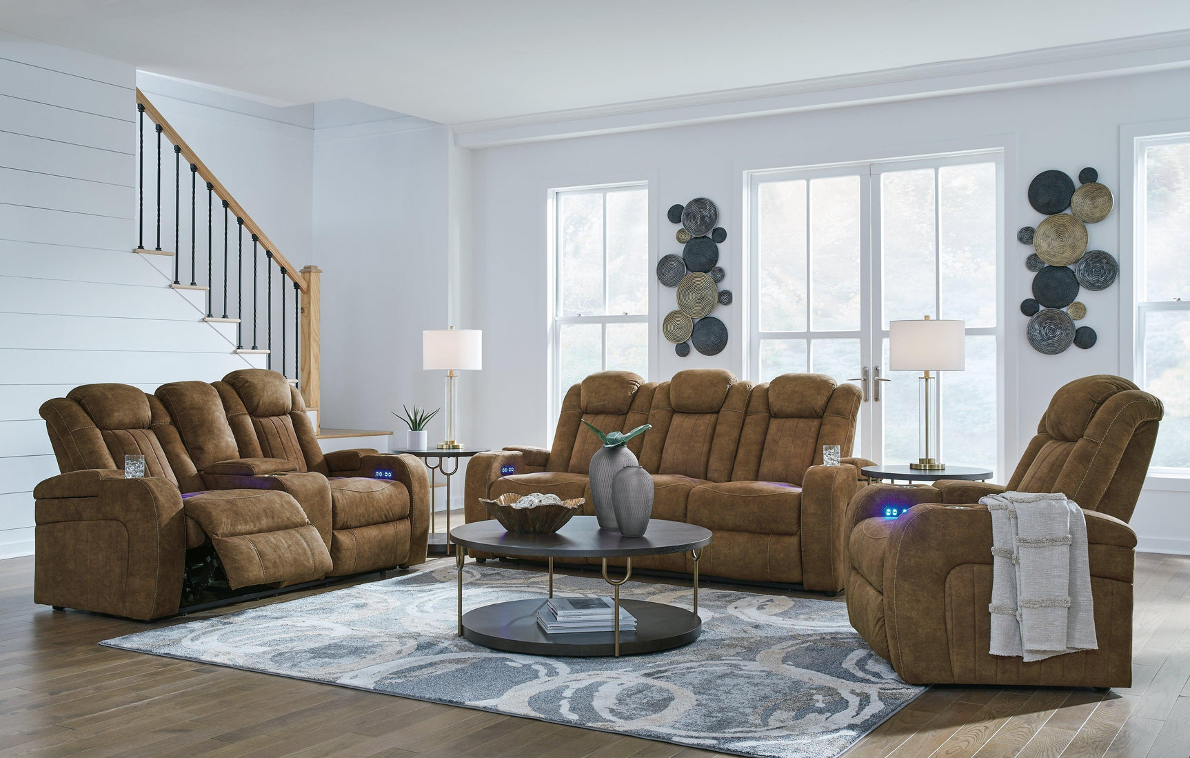 Wolfridge Brindle Sofa, Loveseat And Recliner - Ella Furniture