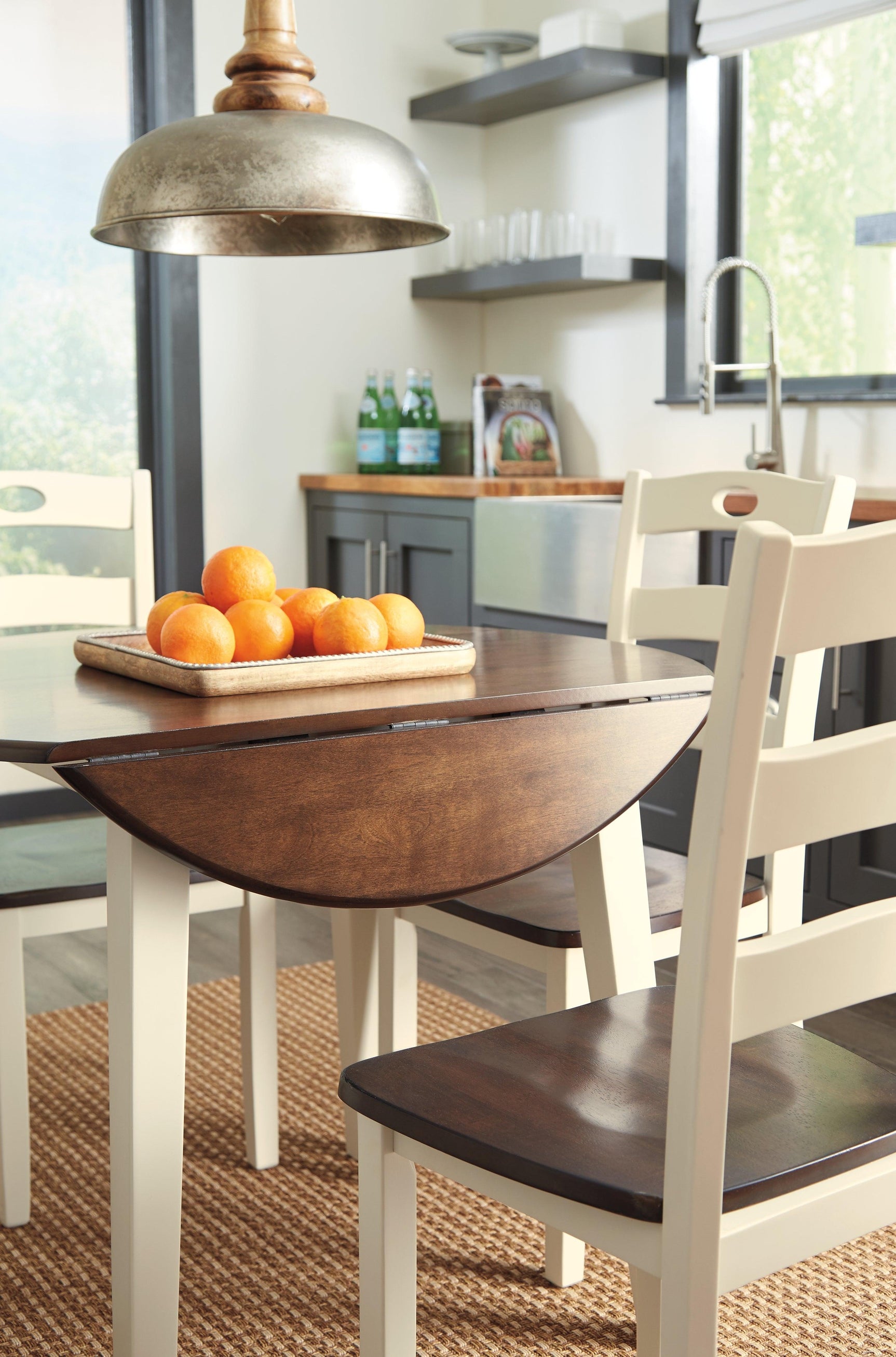 Woodanvill Cream/browne Circle Dining Room Set - Ella Furniture