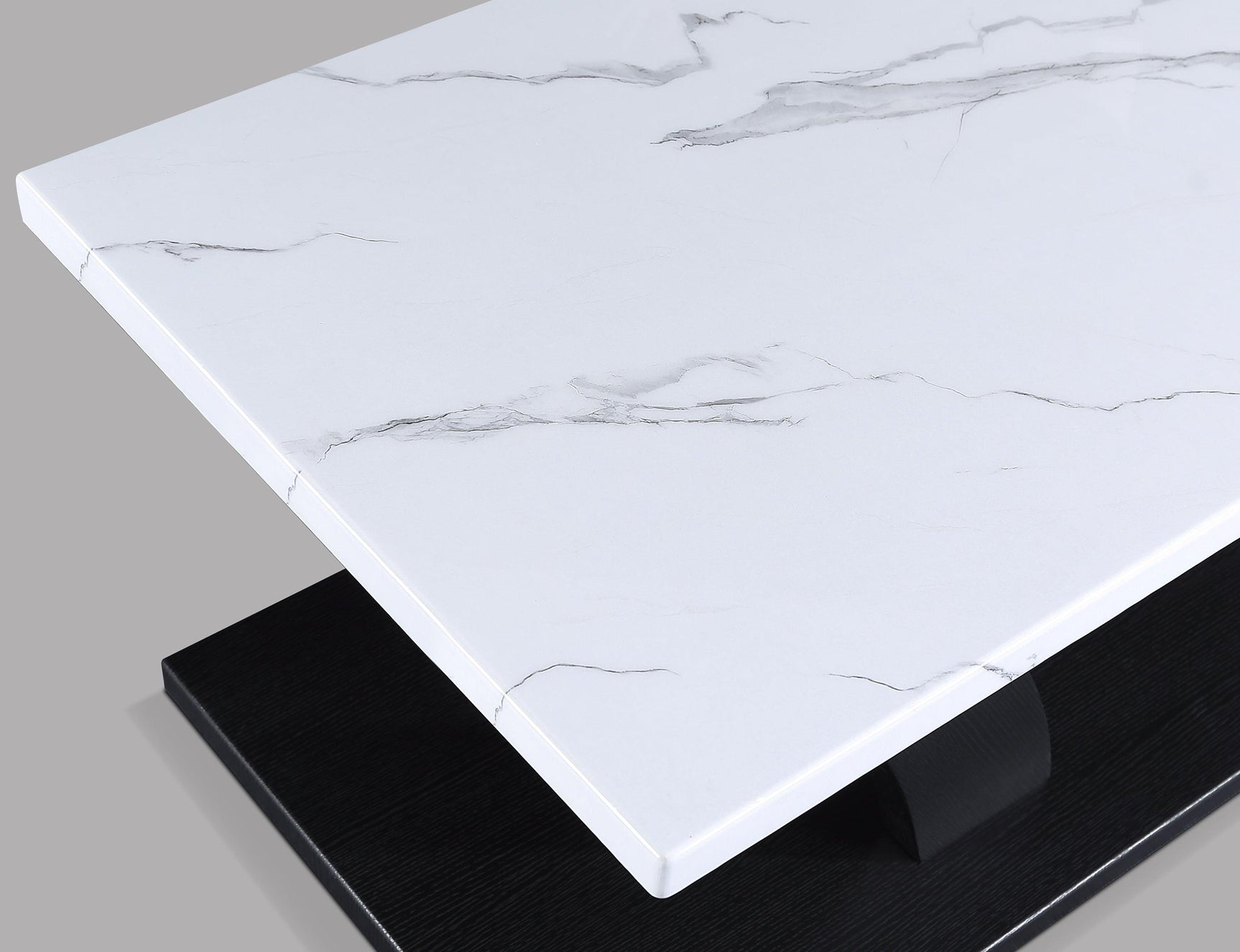 Zion White/Black Modern Contemporary Solid Wood Marble Top Cocktail Coffee Table - Ella Furniture
