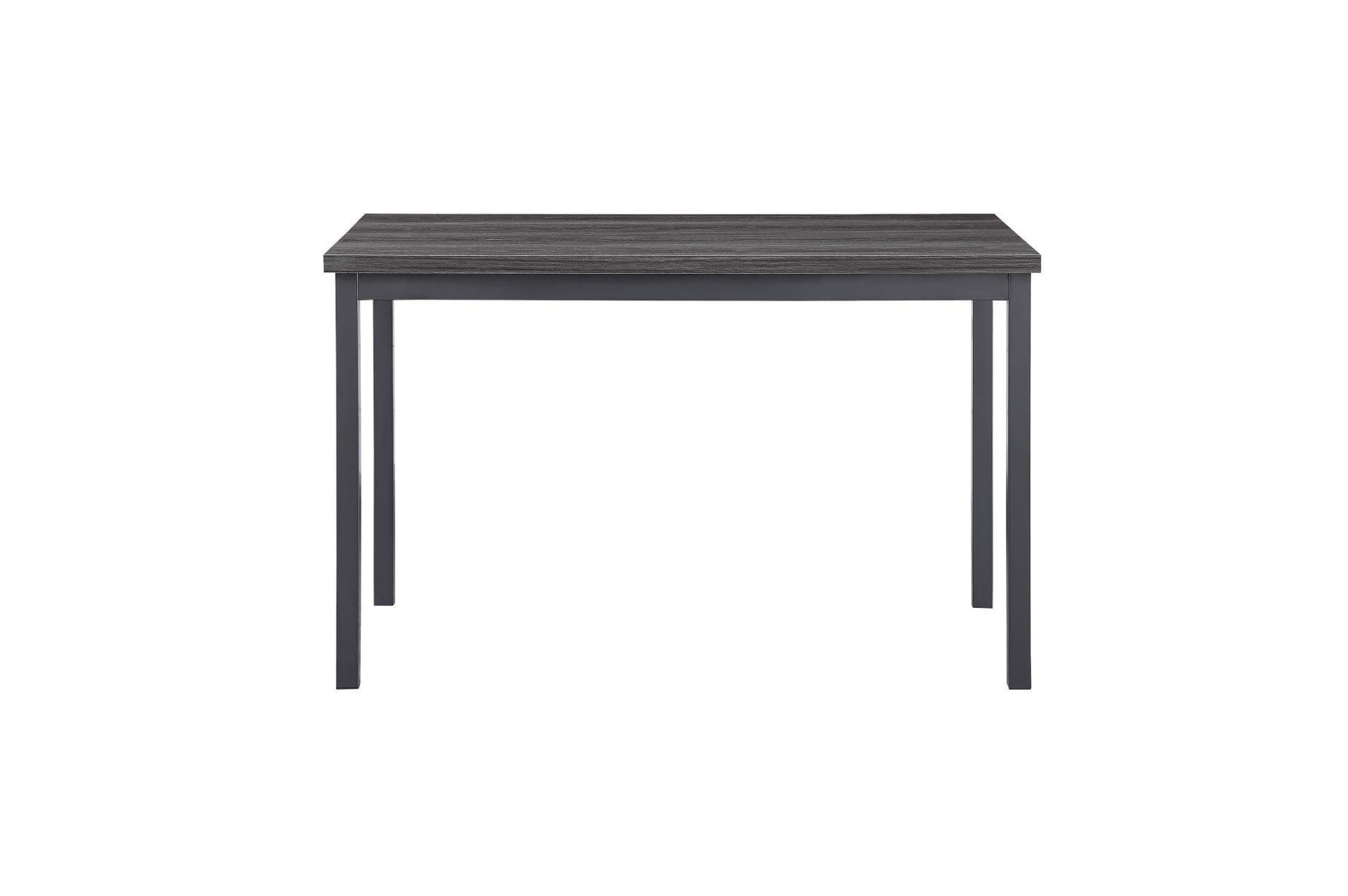 Tripp Black-Hued Industrial Faux Wood Metal Faux Leather Upholstered Dining Room Set - Ella Furniture