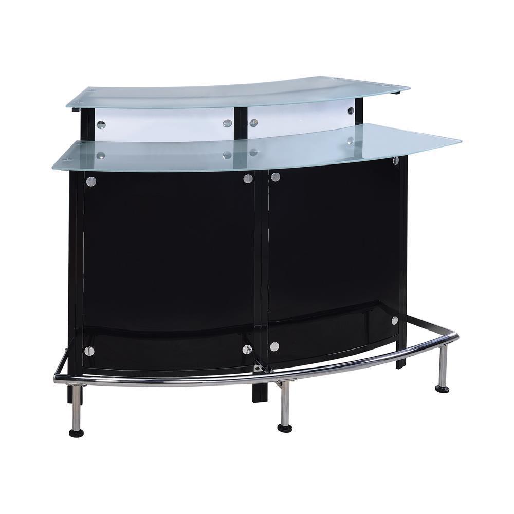 Keystone Glass Top Bar Unit Black - Ella Furniture