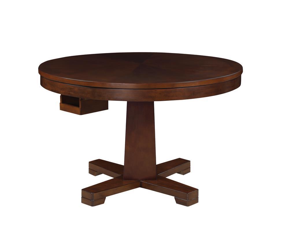 Marietta Tobacco Round Wooden Game Table - Ella Furniture