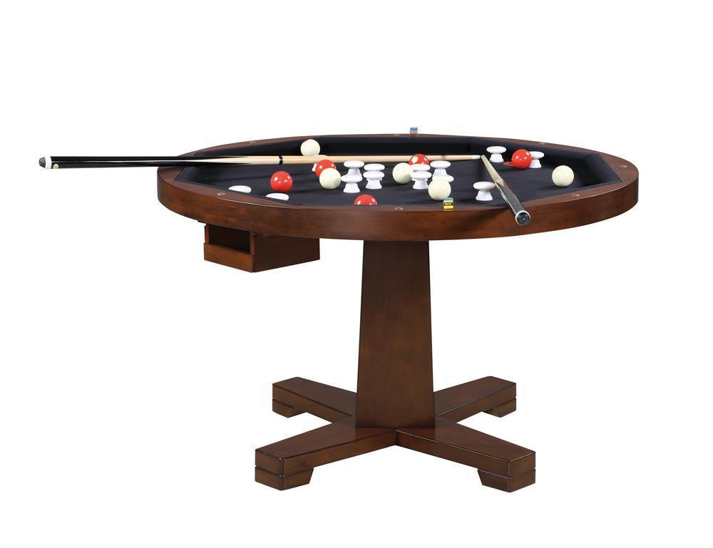 Marietta Tobacco Round Wooden Game Table - Ella Furniture