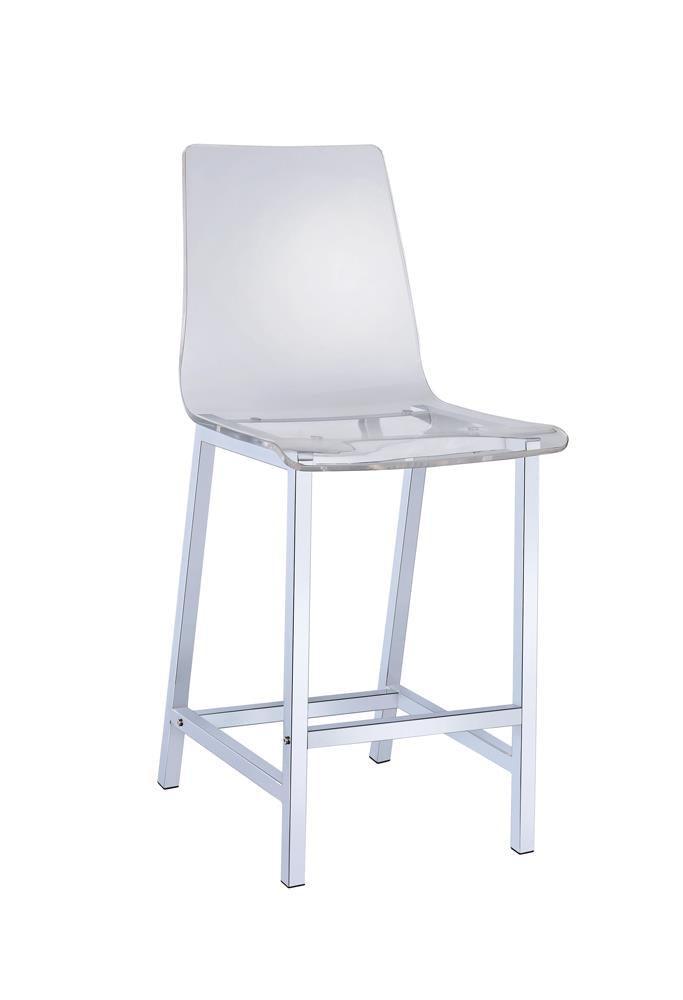 Juelia Counter Height Stools Chrome And Clear Acrylic (Set Of 2) - Ella Furniture