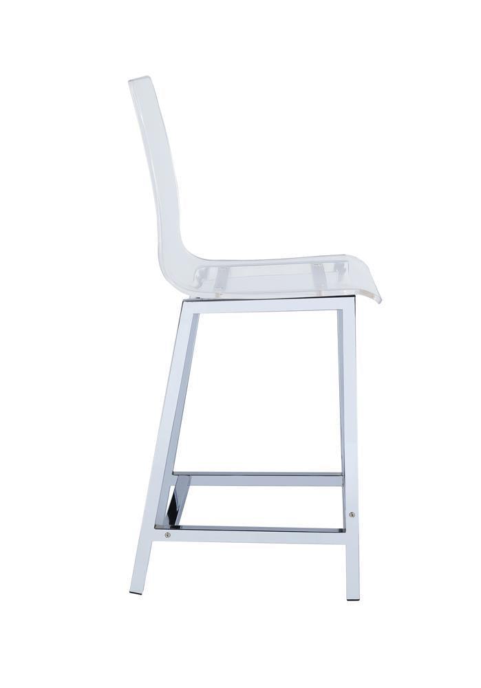 Juelia Counter Height Stools Chrome And Clear Acrylic (Set Of 2) - Ella Furniture