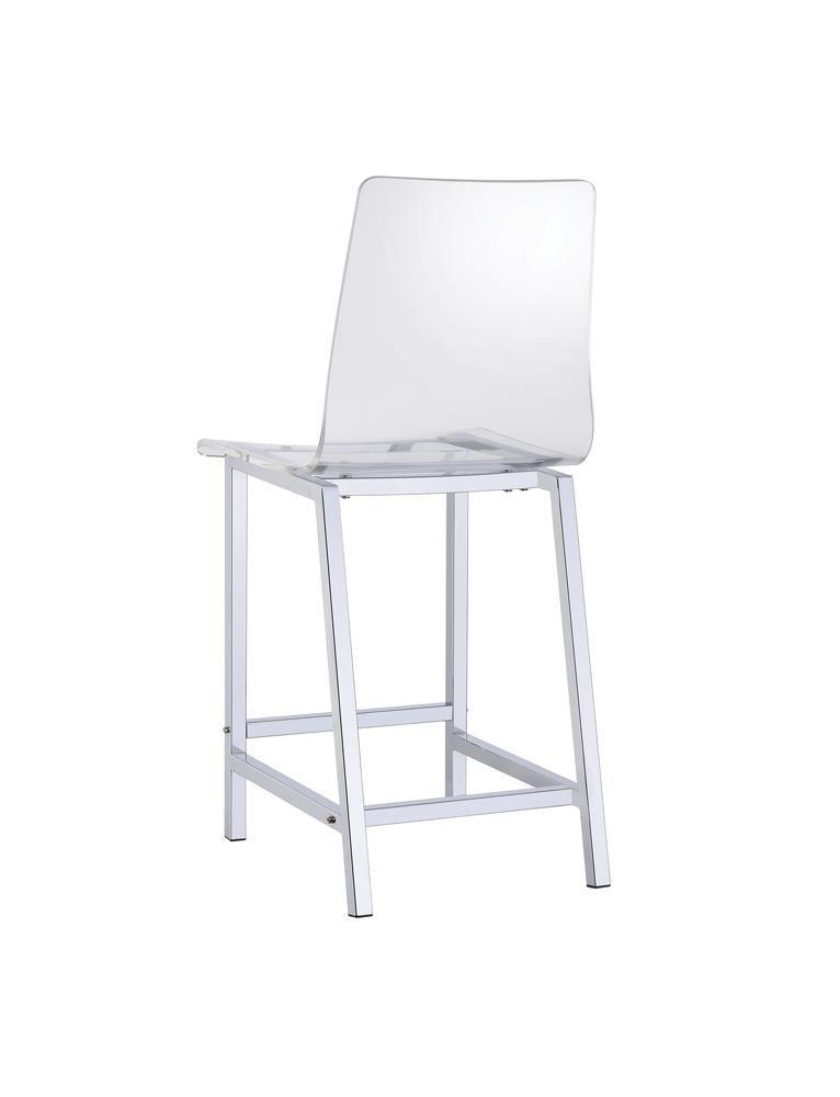 Juelia Counter Height Stools Chrome And Clear Acrylic (Set Of 2) - Ella Furniture