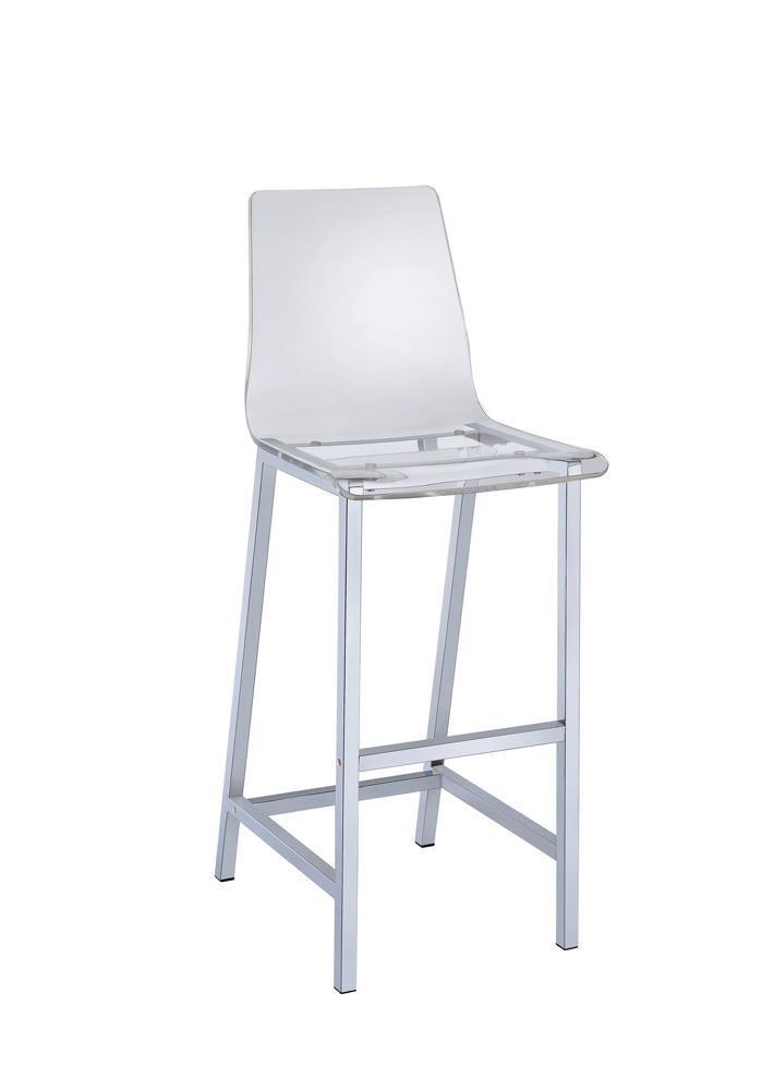 Juelia Bar Stools Chrome And Clear Acrylic (Set Of 2) - Ella Furniture