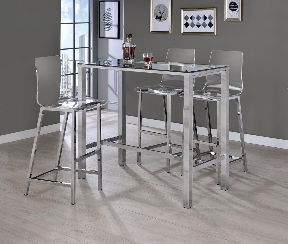 Juelia Bar Stools Chrome And Clear Acrylic (Set Of 2) - Ella Furniture