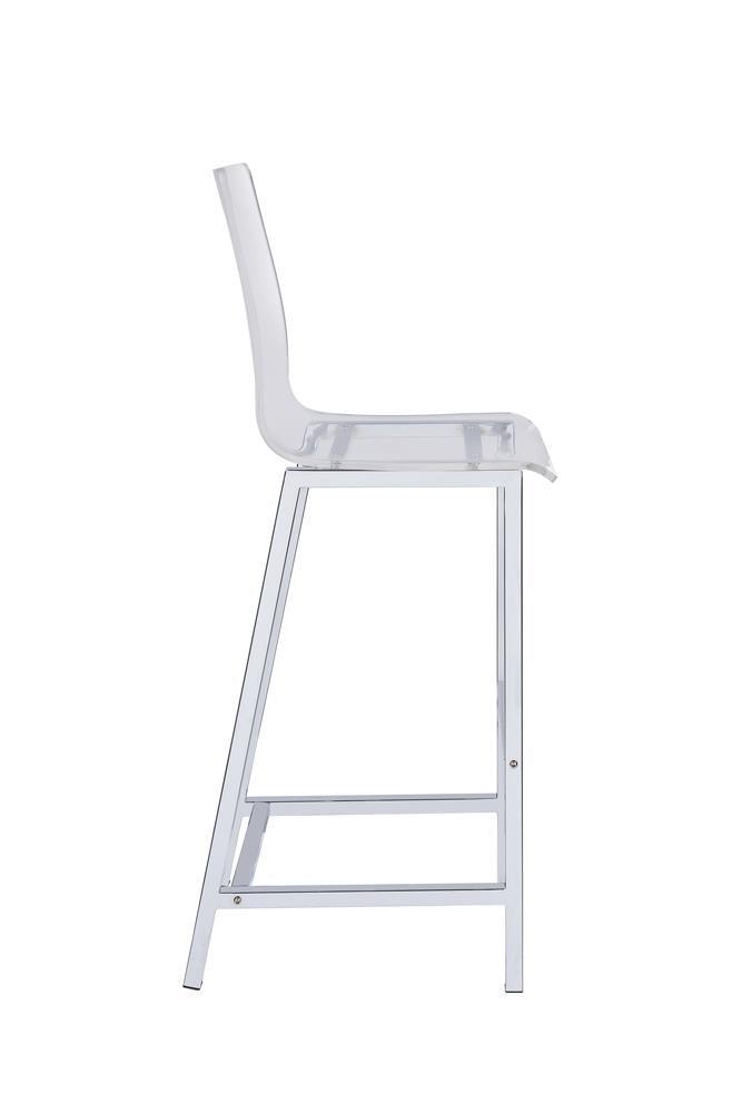Juelia Bar Stools Chrome And Clear Acrylic (Set Of 2) - Ella Furniture