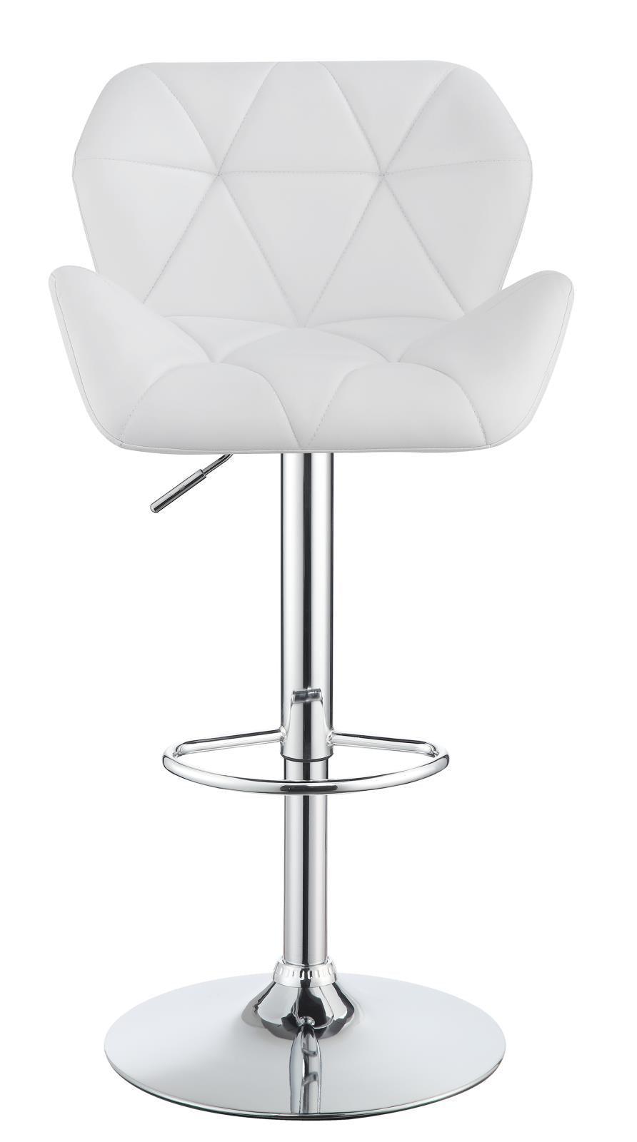 Berrington Adjustable Bar Stools Chrome And White (Set Of 2) - Ella Furniture