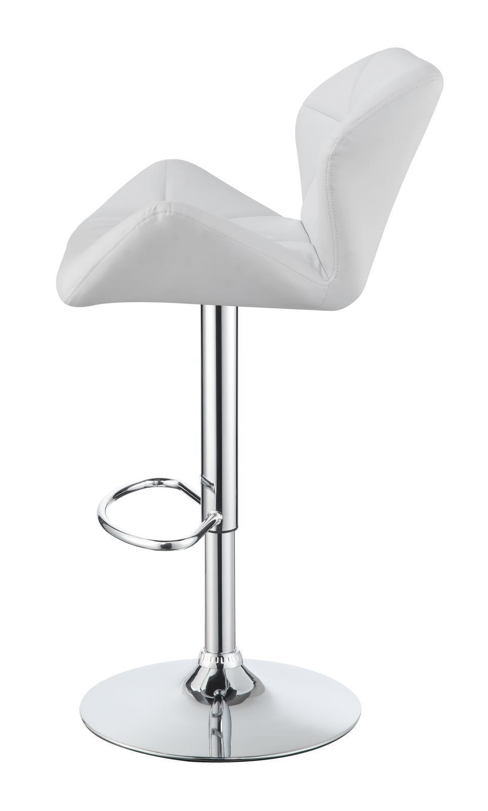 Berrington Adjustable Bar Stools Chrome And White (Set Of 2) - Ella Furniture