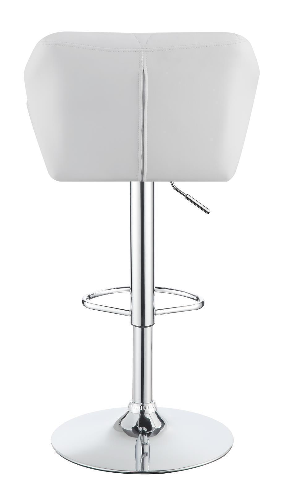 Berrington Adjustable Bar Stools Chrome And White (Set Of 2) - Ella Furniture