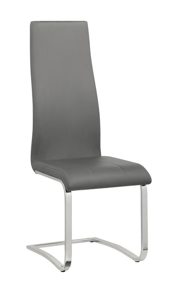 Montclair Upholstered High Back Side Chairs Grey And Chrome (Set Of 4) - Ella Furniture