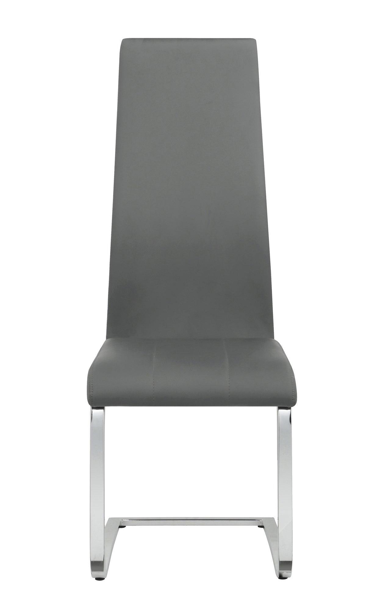 Montclair Upholstered High Back Side Chairs Grey And Chrome (Set Of 4) - Ella Furniture