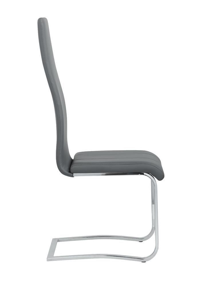 Montclair Upholstered High Back Side Chairs Grey And Chrome (Set Of 4) - Ella Furniture