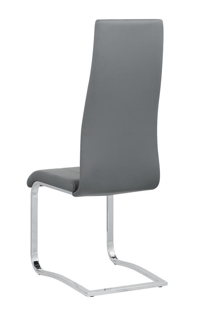 Montclair Upholstered High Back Side Chairs Grey And Chrome (Set Of 4) - Ella Furniture