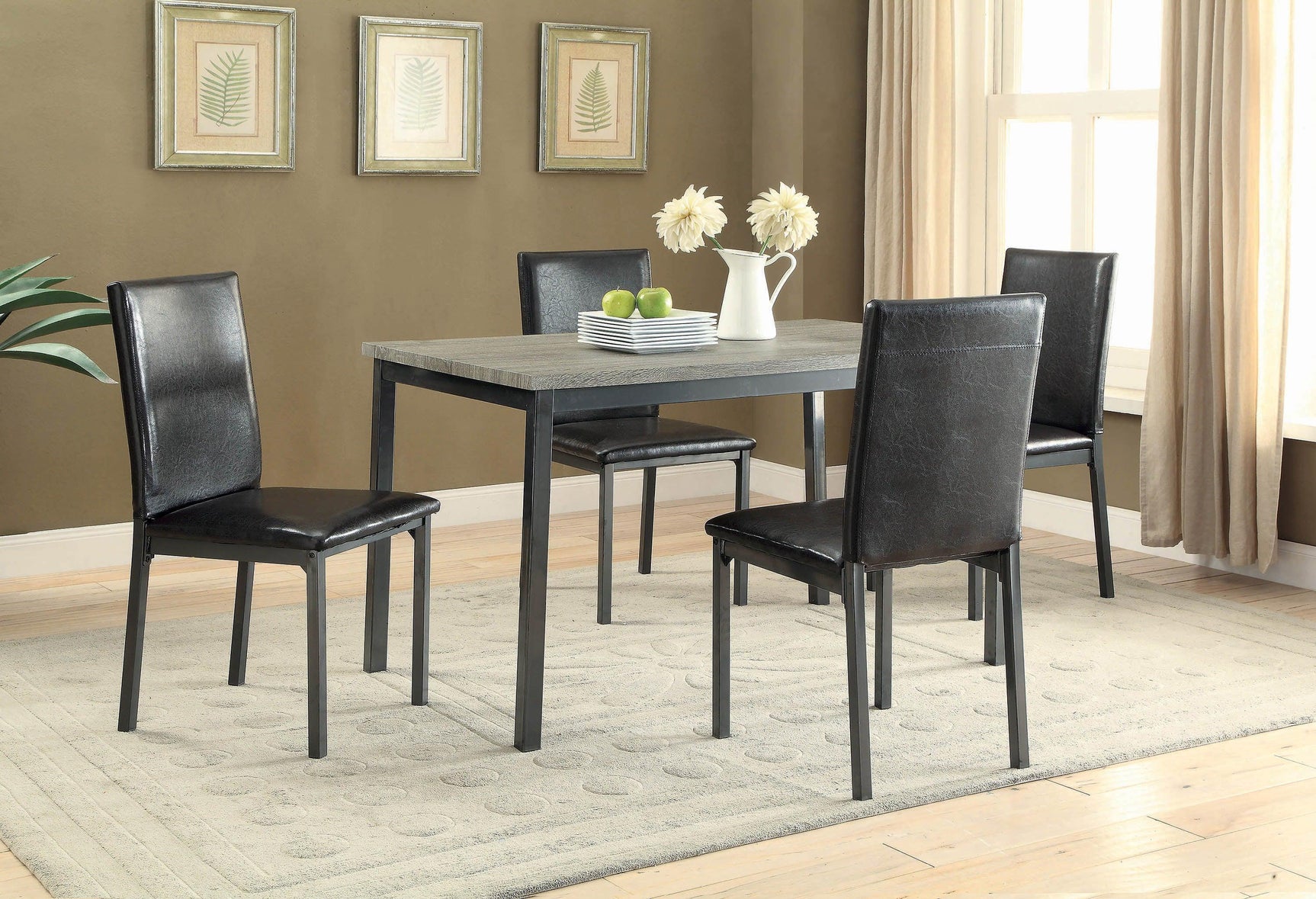 Garza Rectangular Dining Table Black - Ella Furniture