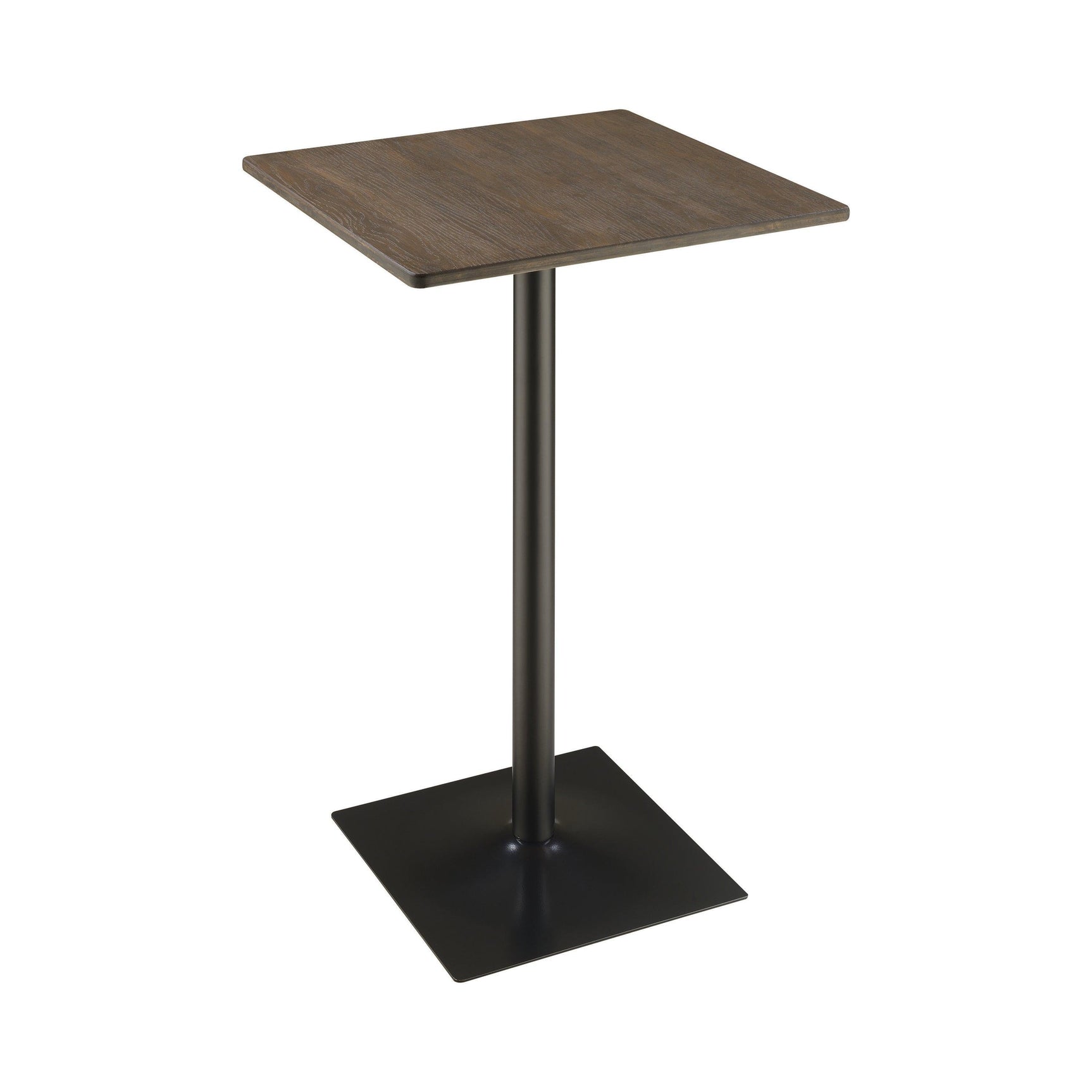 Cavalier Square Bar Table Dark Elm And Matte Black - Ella Furniture