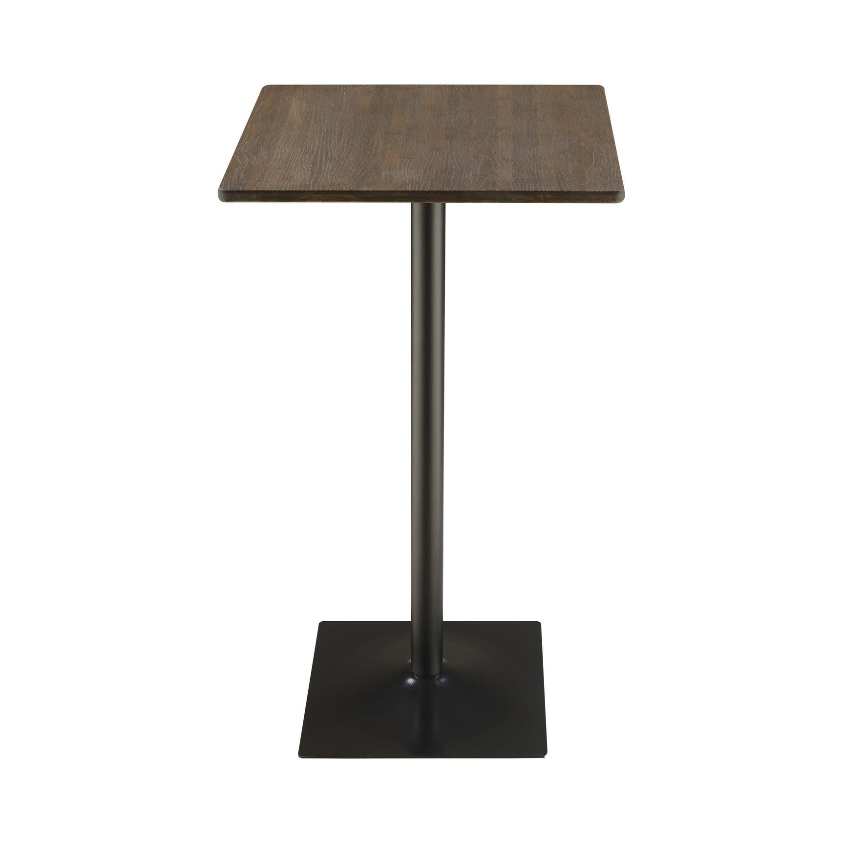 Cavalier Square Bar Table Dark Elm And Matte Black - Ella Furniture
