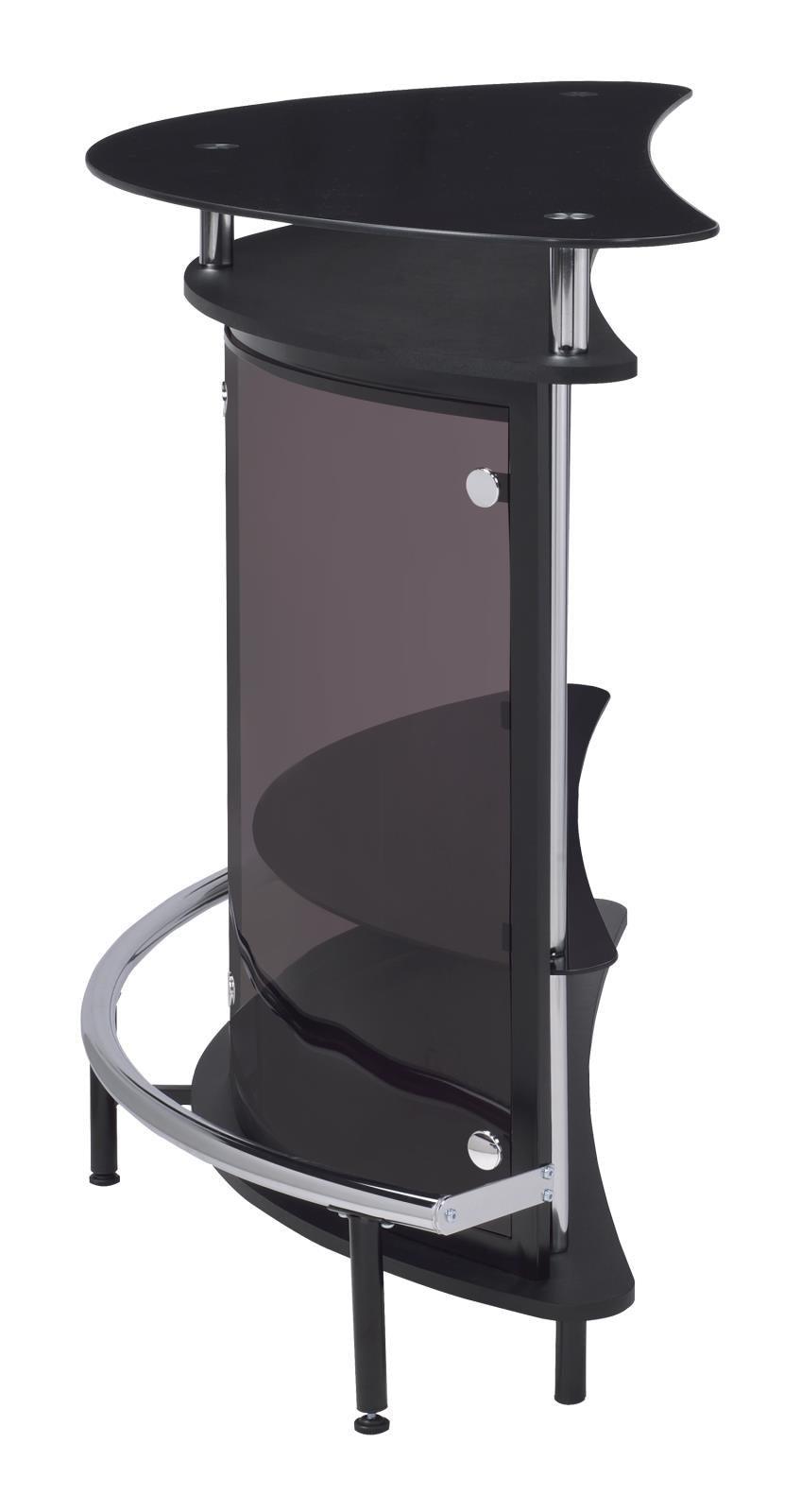 Amarillo 2-Tier Bar Unit Black And Chrome - Ella Furniture
