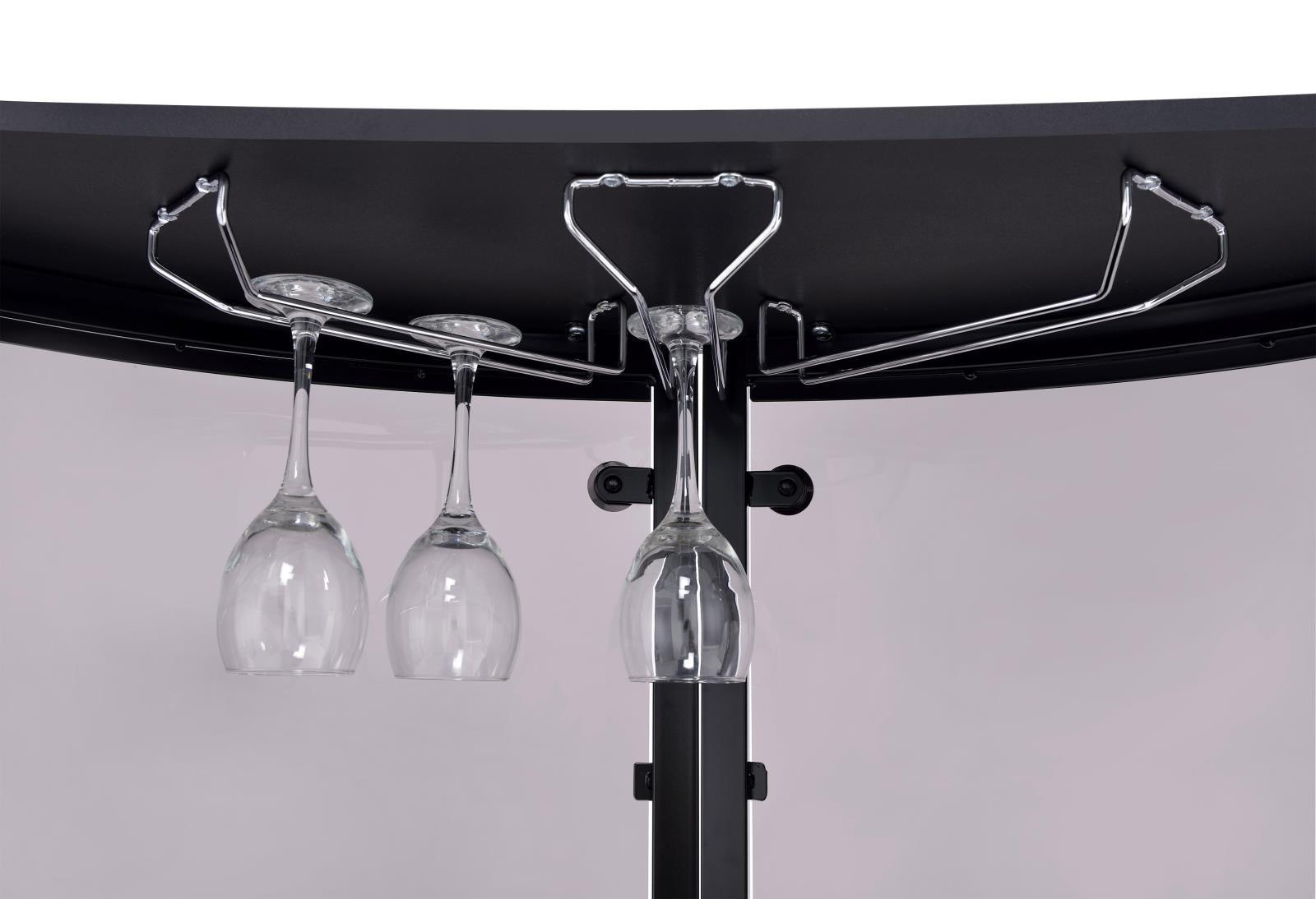 Amarillo 2-Tier Bar Unit Black And Chrome - Ella Furniture