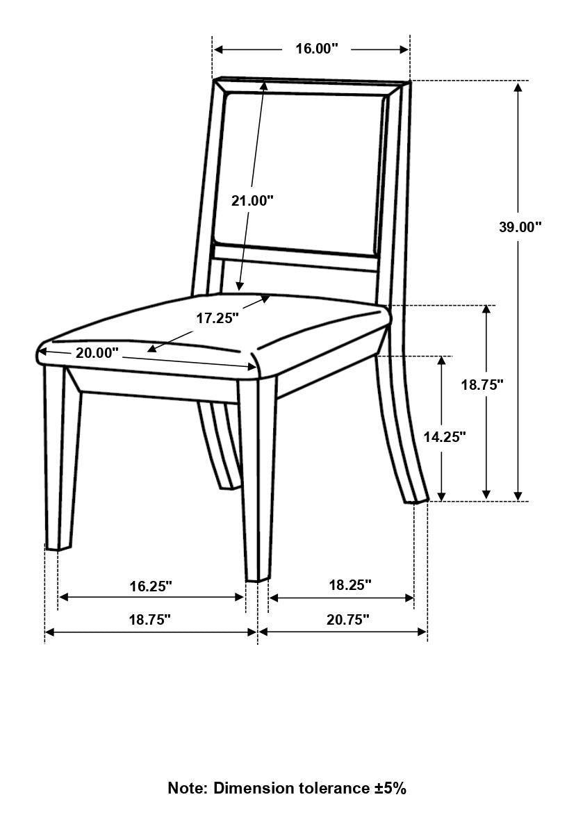 Louise Upholstered Dining Side Chairs Black And Cream (Set Of 2) - Ella Furniture