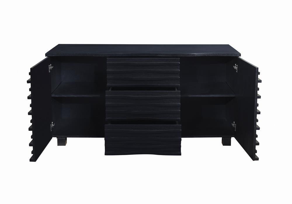 Stanton 3-Drawer Rectangular Server Black - Ella Furniture