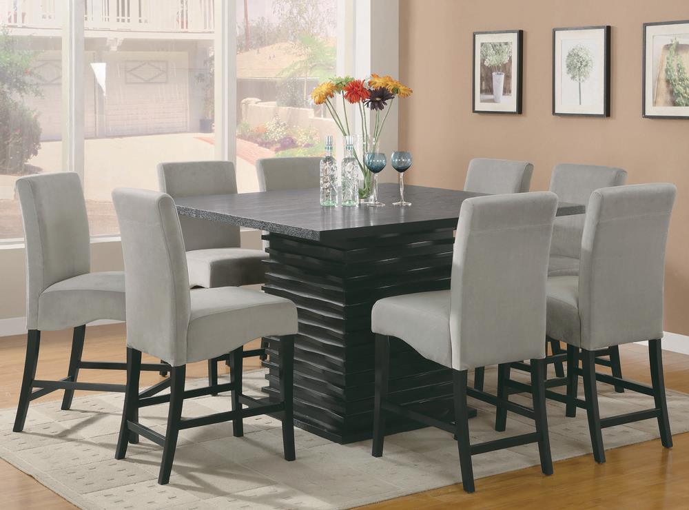 Stanton Upholstered Counter Height Chairs Grey And Black (Set Of 2) - Ella Furniture