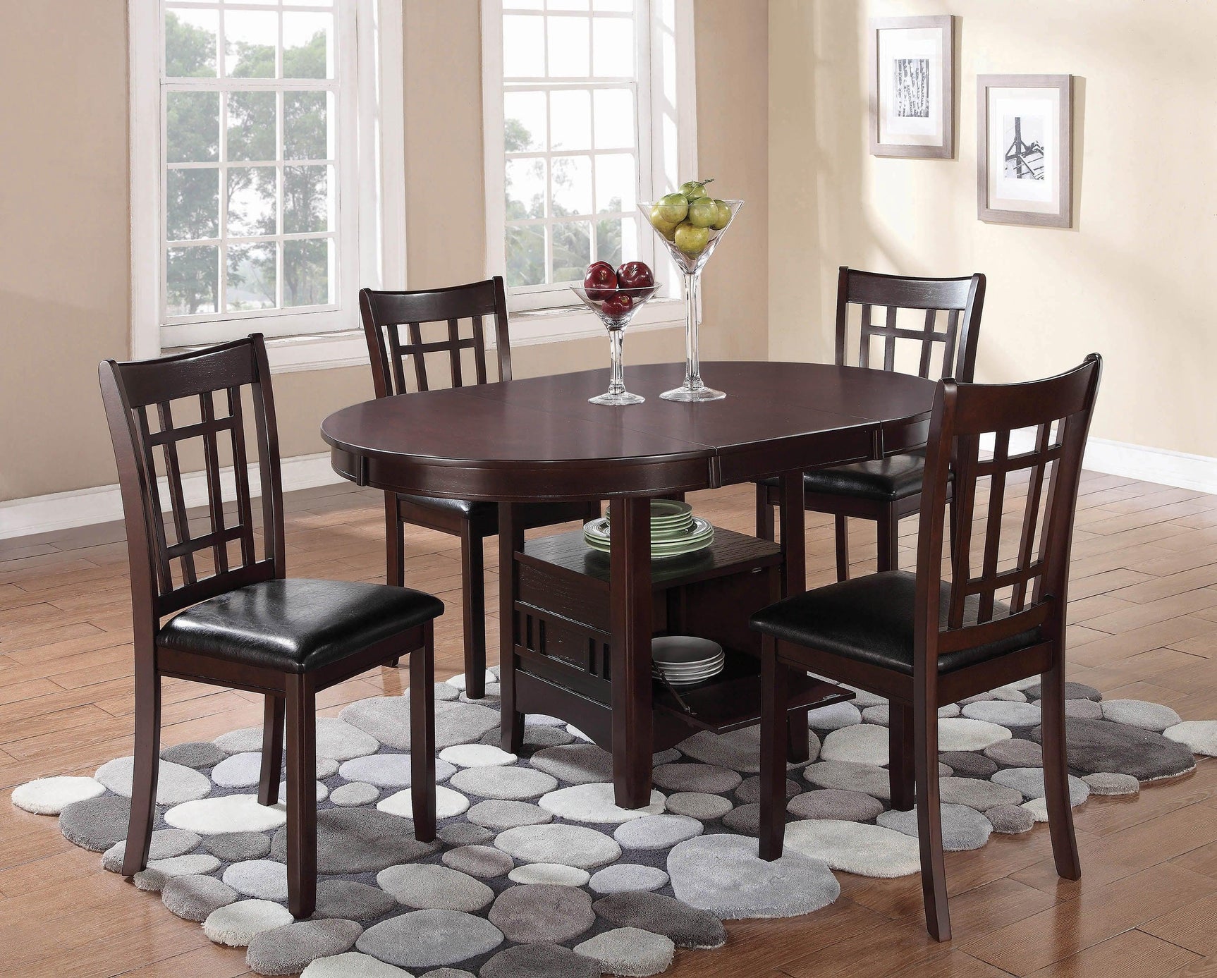 Lavon Lattice Back Counter Stools Tan And Espresso (Set Of 2) - Ella Furniture