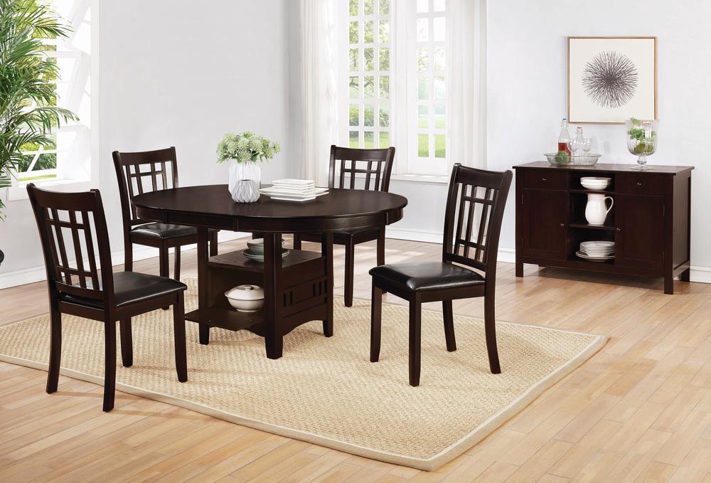 Lavon Padded Dining Side Chairs Espresso And Black (Set Of 2) - Ella Furniture