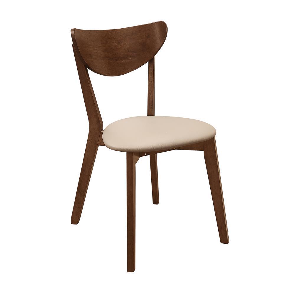 Kersey Dining Side Chairs With Curved Backs Beige And Chestnut (Set Of 2) - Ella Furniture