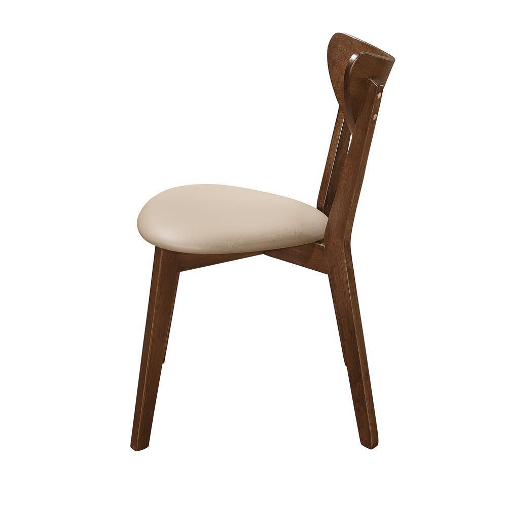 Kersey Dining Side Chairs With Curved Backs Beige And Chestnut (Set Of 2) - Ella Furniture