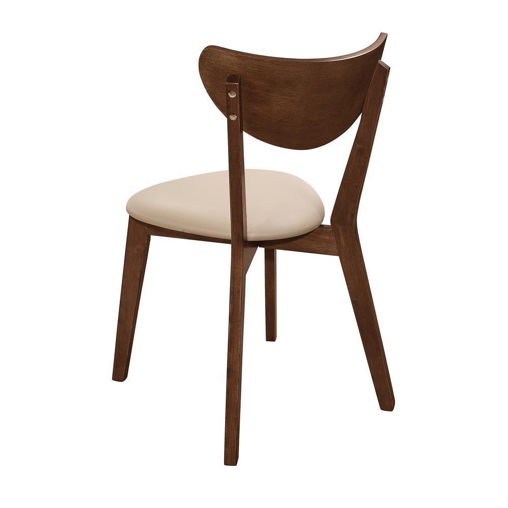 Kersey Dining Side Chairs With Curved Backs Beige And Chestnut (Set Of 2) - Ella Furniture